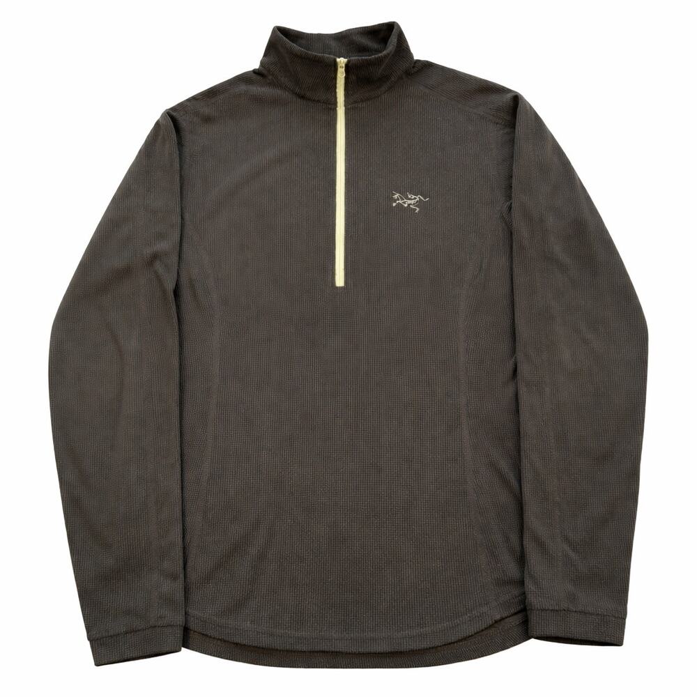 Arc’teryx Women’s L Polartec Waffle Fleece 1/2 Zip Pullover Olive Green Hiking